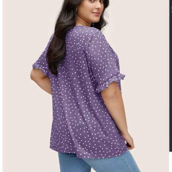 BloomChic Purple Polka Dot Top - Picture 2 of 3